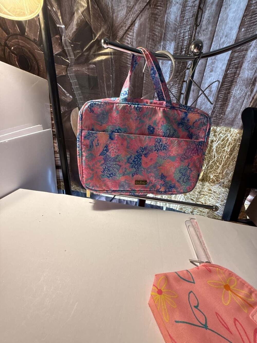 Lilly Pulitzer Garment Bag Pink Multi Floral Travel Briefcase
